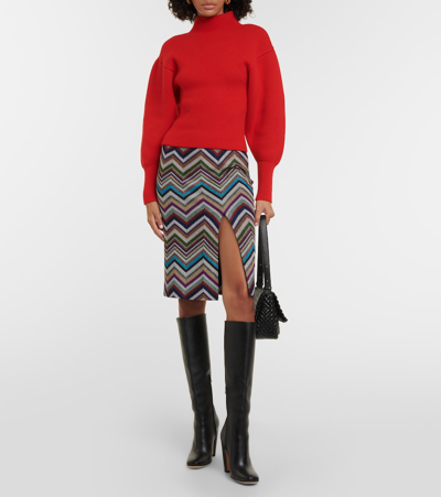 Missoni Zig Zag Wool-blend Pencil Skirt In Multicoloured
