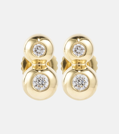 Melissa Kaye Audrey Small 18kt Gold Earrings With Diamonds In Gold