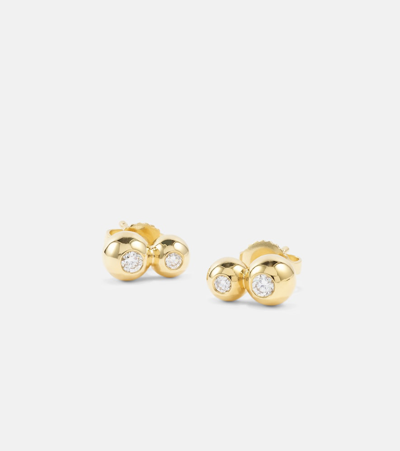 Melissa Kaye Audrey Small 18kt Gold Earrings With Diamonds In Gold