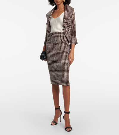 Shop Norma Kamali Checked Jacket In Brown