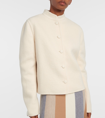 Gabriela Hearst Larrington Brushed Cashmere Single-breasted Jacket In White