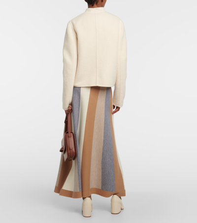 Gabriela Hearst Larrington Brushed Cashmere Single-breasted Jacket In White