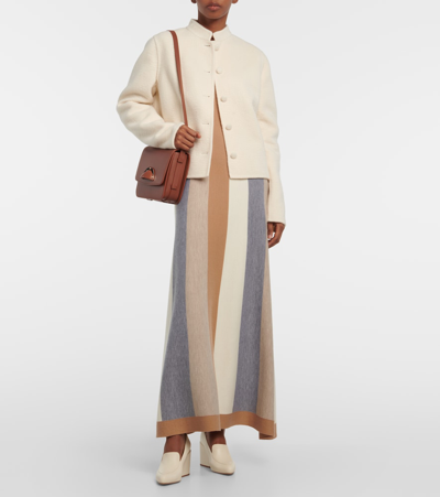 Gabriela Hearst Larrington Brushed Cashmere Single-breasted Jacket In White