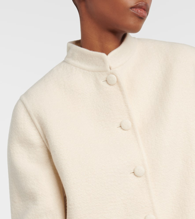 Gabriela Hearst Larrington Brushed Cashmere Single-breasted Jacket In White