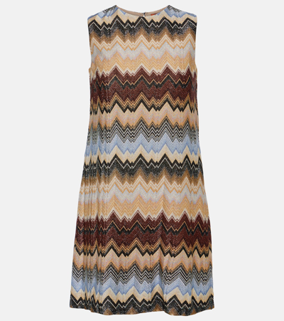 Shop Missoni Zig Zag Metallic Knit Minidress In Multicoloured