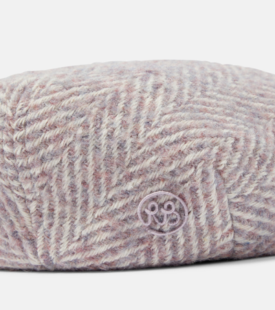 Ruslan Baginskiy Herringbone Wool-blend Cap In Pink