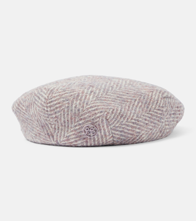 Shop Ruslan Baginskiy Herringbone Wool-blend Cap In Pink