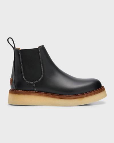 Shop Kenzo Men's Yama Leather Chelsea Boots In Black