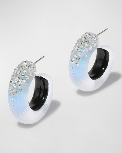 Shop Alexis Bittar Lucite Crystal Hoop Earrings In Opal