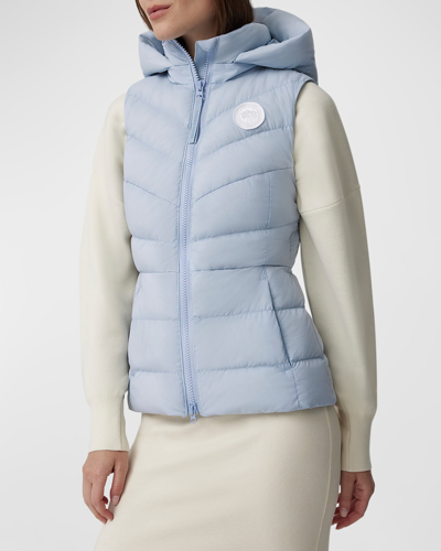 Canada Goose Hooded Padded Quilted Sleeveless Jacket In Blue