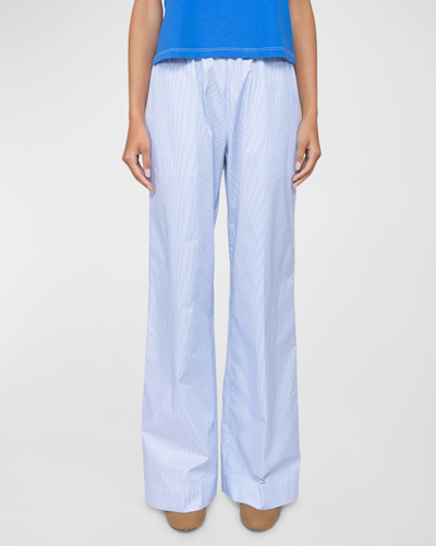 Shop Leset Yoshi Striped Pocket Pants In Bluewhite Stripe