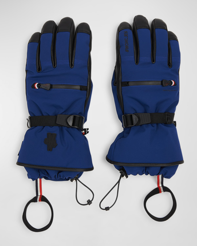 Shop Moncler Genius Men's Padded Gloves In Dark Blue