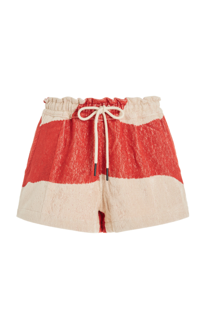 Shop Oas Drizzle Cotton-terry Shorts In Print