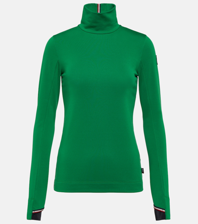 Shop Moncler Technical Jersey Ski Top In Green