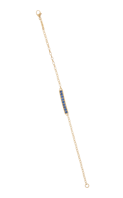 Shop Monica Rich Kosann Courage 18k Yellow Gold Sapphire Bracelet In Blue