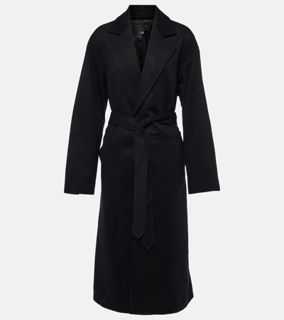 Shop Nili Lotan Fabien Wool And Cashmere Wrap Coat In Black