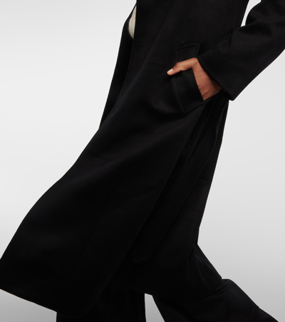 Shop Nili Lotan Fabien Wool And Cashmere Wrap Coat In Black