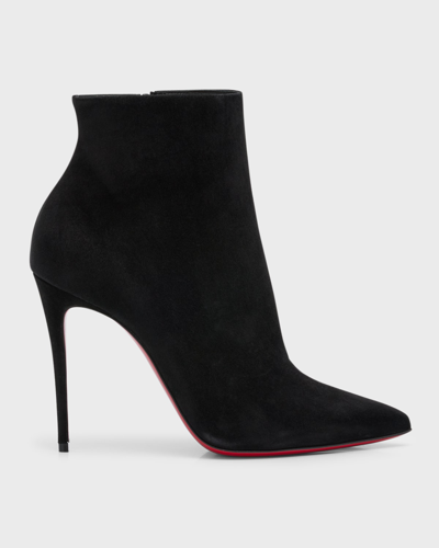Christian Louboutin So Kate Suede Red Sole Booties In Black