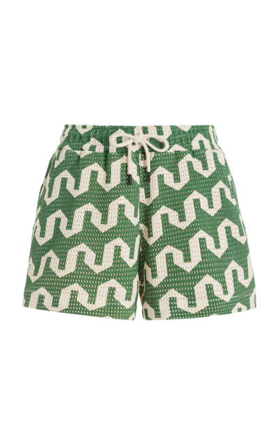 Shop Oas Drizzle Knit Cotton Shorts In Print