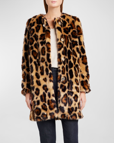Shop Alabama Muse Kate Leopard-print Faux Fur Coat