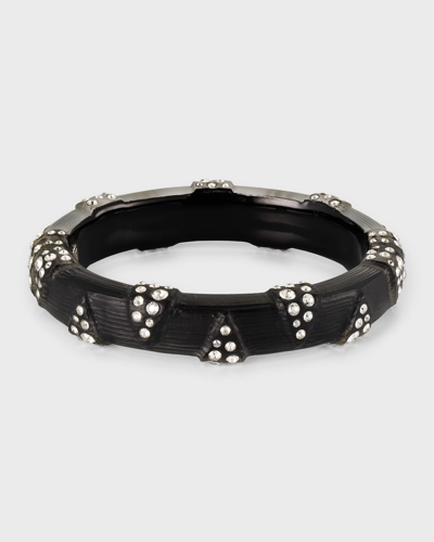 Shop Alexis Bittar Punk Deco Lucite Crystal Hinge Bracelet In Black