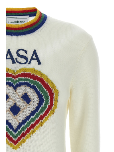 Shop Casablanca Logo Embroidery Sweater In White