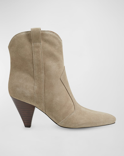Shop Marc Fisher Ltd Carissa Suede Ankle Boots In Medium Natural
