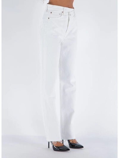 Shop Agolde Criss Cross Straight In Element Pants In White
