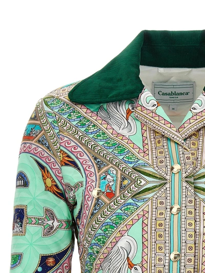 Shop Casablanca 'le Labyrinthe' Cropped Jacket In Multicolor