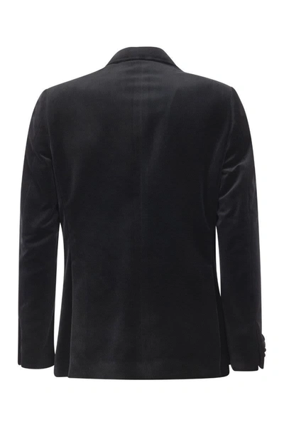 Shop Lardini Velvet Jacket In Black