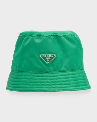 Shop Prada Men's Nylon Bucket Hat In Menta