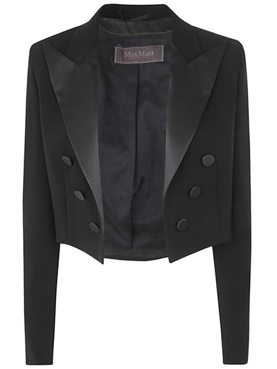 Shop Max Mara Diletta Cropped Tuxedo Jacket Clothing In Black