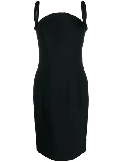 Shop Versace Dress Enver Satin Fabric Clothing In Black