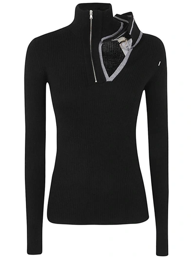 Shop Y/project Double Collar Fitted Sweater Clothing In Black