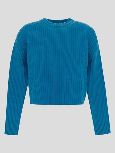 Shop Laneus Sweaters In Turquoise