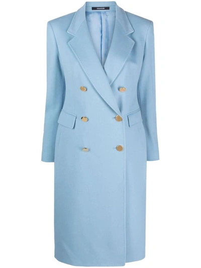 Shop Tagliatore Meryl Double Breasted Coat Clothing In Blue