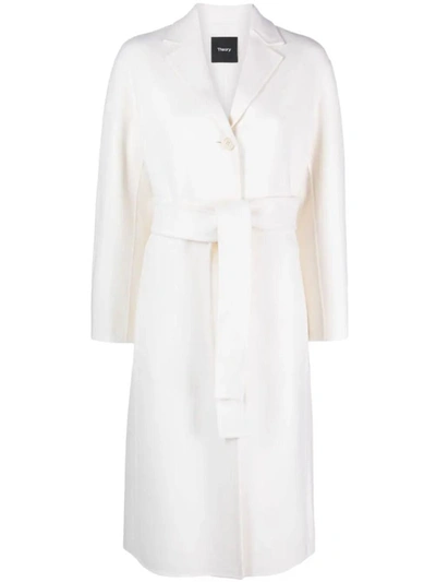 Shop Theory Single Breasted Coat Clothing In White