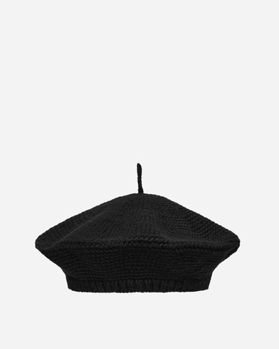 Shop Bode Crochet Beret In Black
