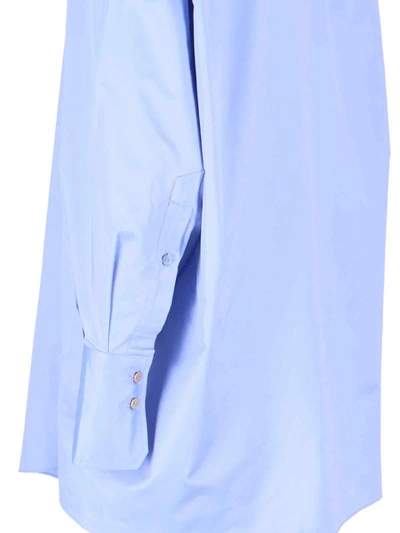 Patou Casual Collared Neck Long Sleeves Top In Blue