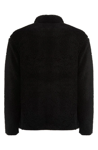 Shop Cat Wwr Teddy High Pile Fleece Jacket In Black