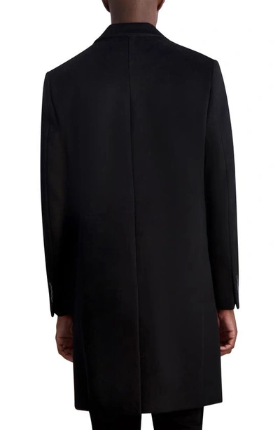 Karl Lagerfeld Wool Blend Coat In Black