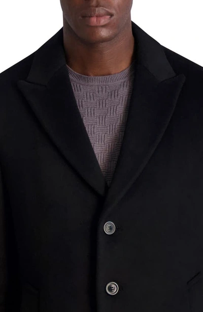 Karl Lagerfeld Wool Blend Coat In Black
