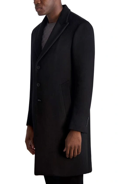 Karl Lagerfeld Wool Blend Coat In Black