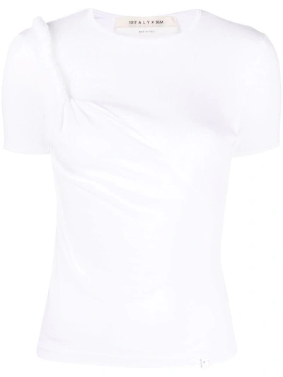 Shop Alyx 1017  9sm Asymmetric Twist White T-shirt