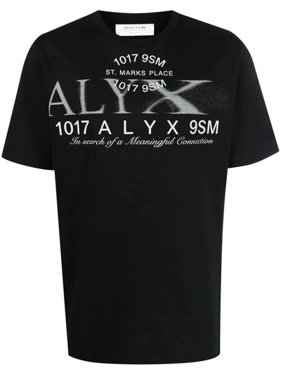 Shop Alyx 1017  9sm Logo-print Cotton T-shirt In Black
