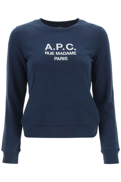 Shop Apc Tina Sweatshirt With Embroidered Logo In Mixed Colours