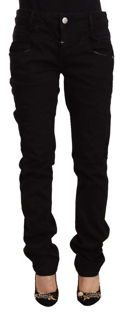 Shop Acht Black Low Waist Cotton Stretch Denim Skinny Jeans