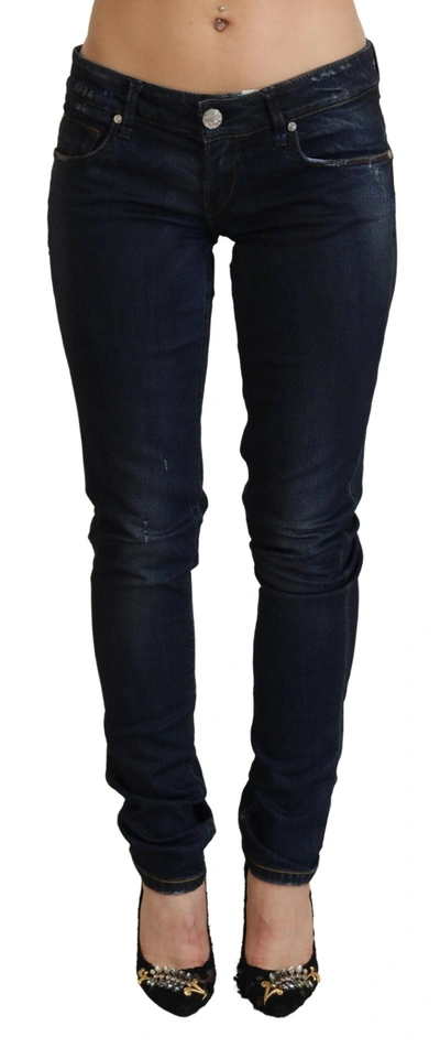 Acht Blue Low Waist Slim Fit Women Denim Jeans In Blue