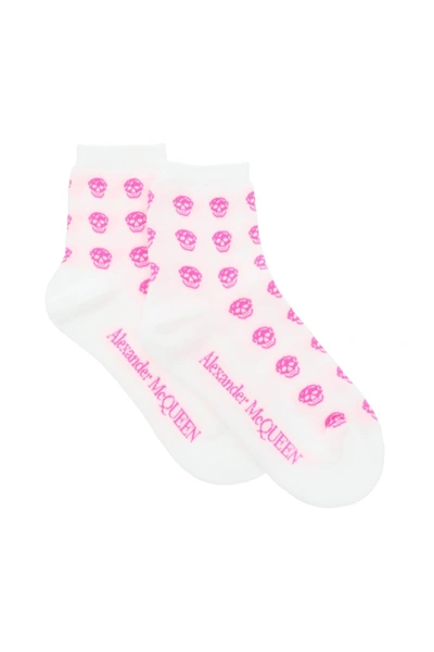 Alexander Mcqueen Skull-intarsia Ankle Socks In Mixed Colours