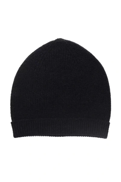 Alpha Studio Blue Merino Wool Hats & Cap In Black